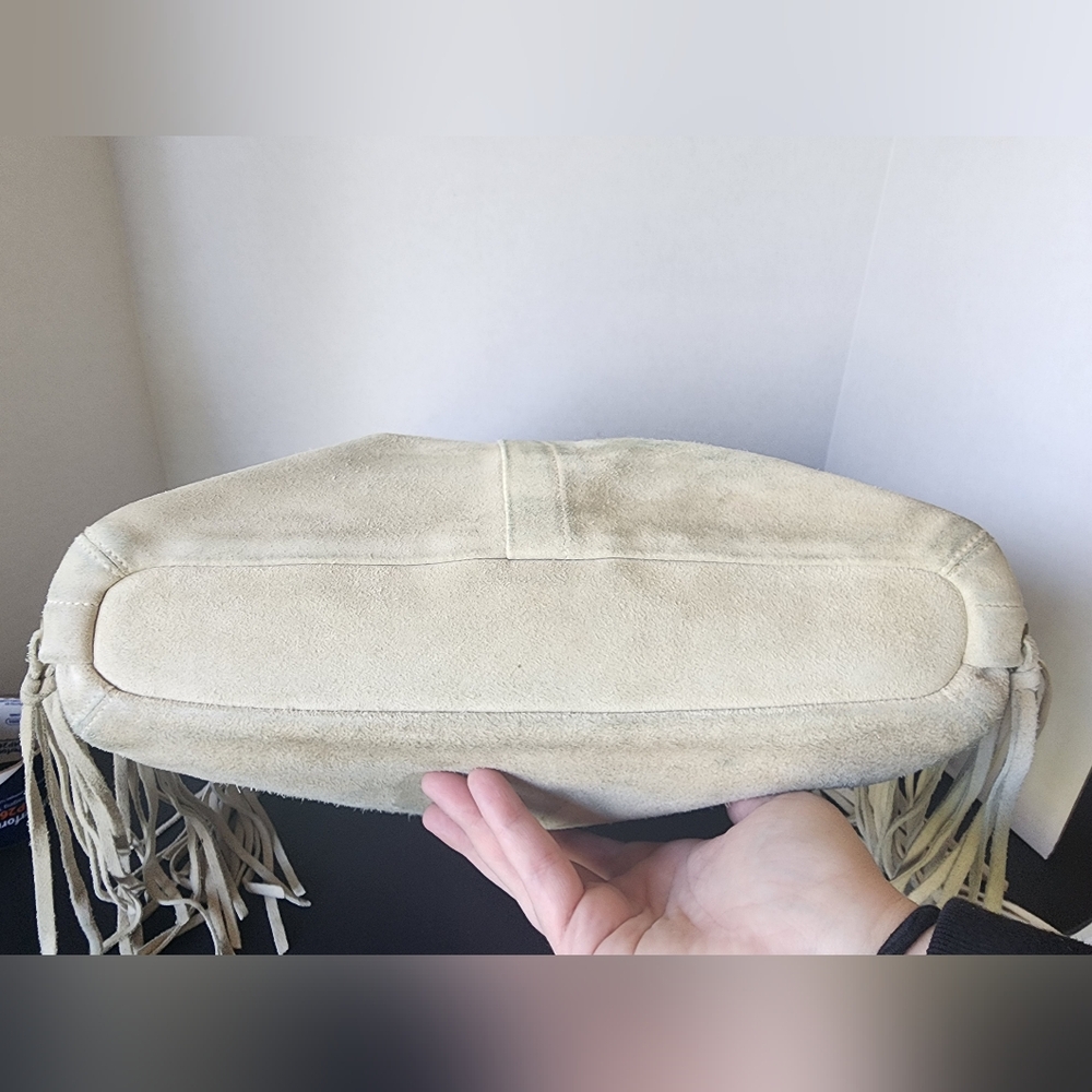 Coach Vintage Suede Fringe Hobo Bag, Whipstitch Handle, Rare, 2002, VGUC - Picture 4 of 14